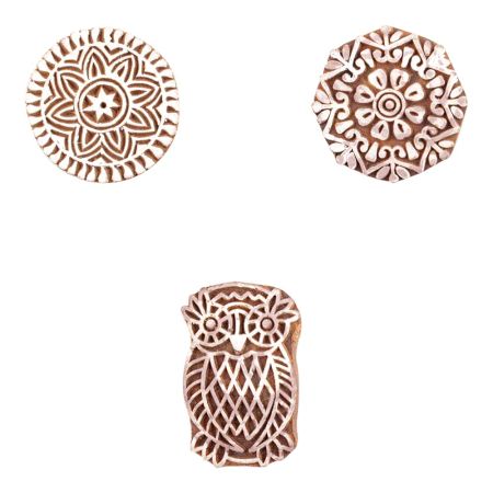 Set of 3 Piece New Mix Wooden Printing Block